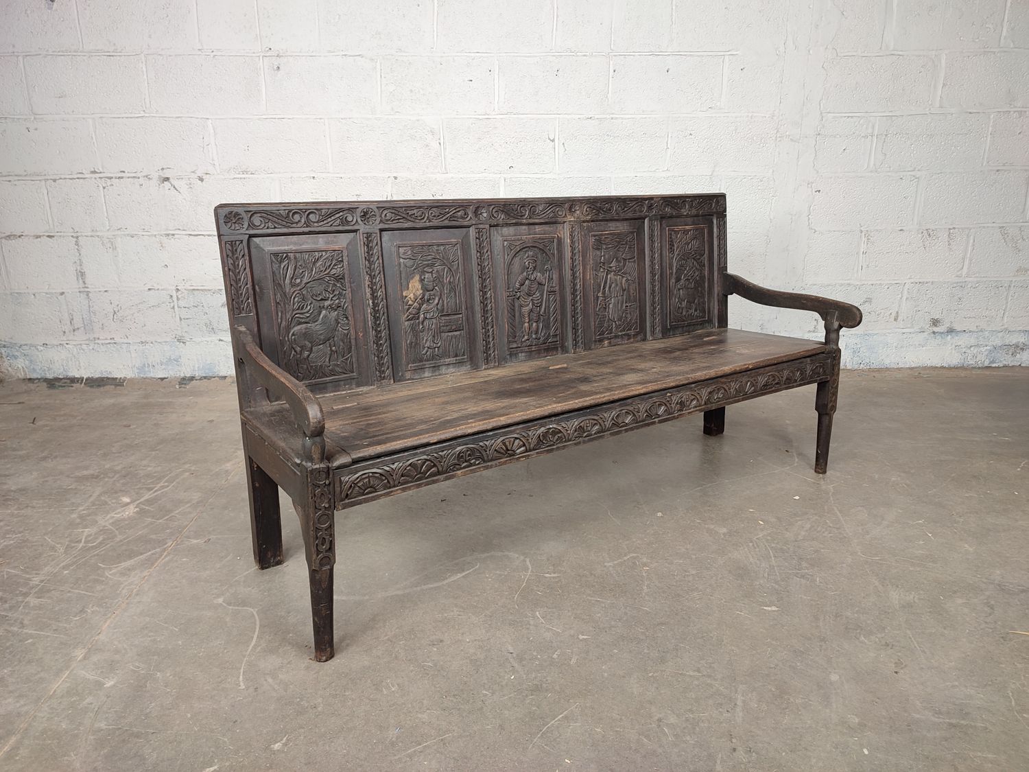 Large wooden bench