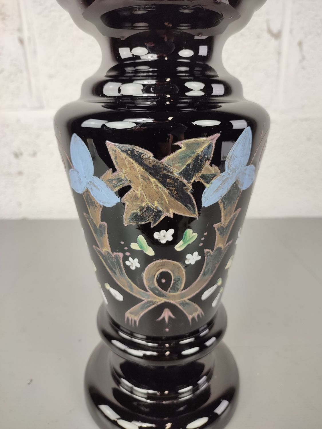 Black glass vase