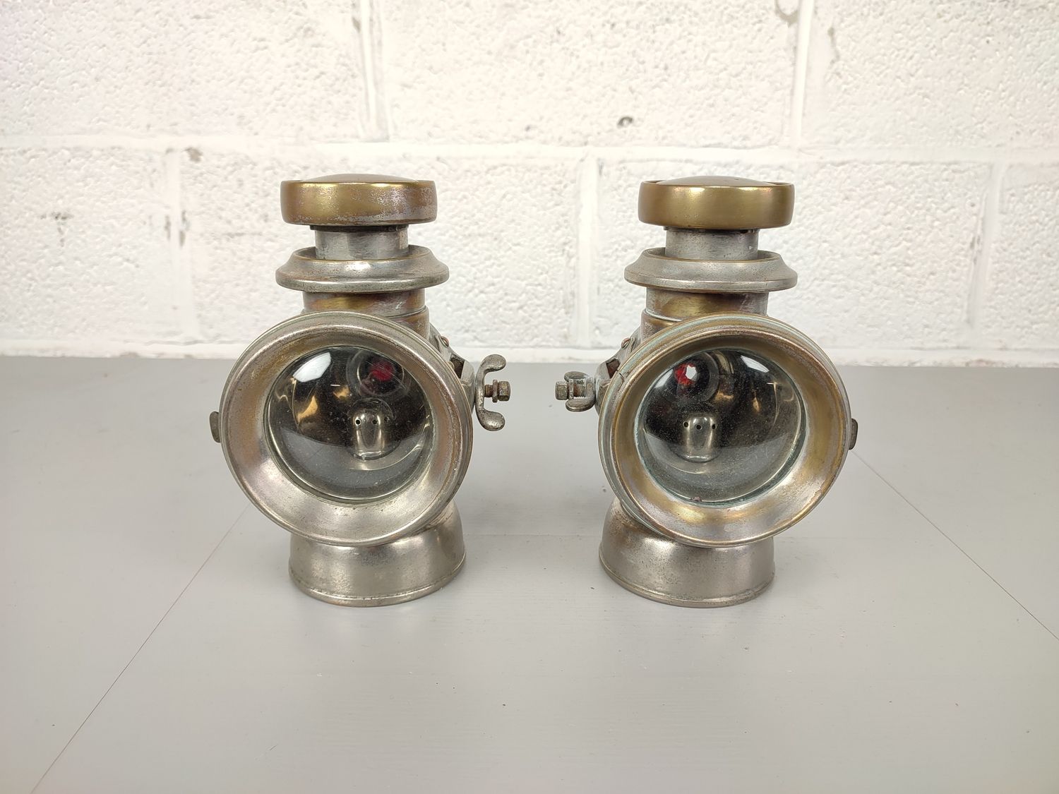 Pair of antique car lamps Lucas F146