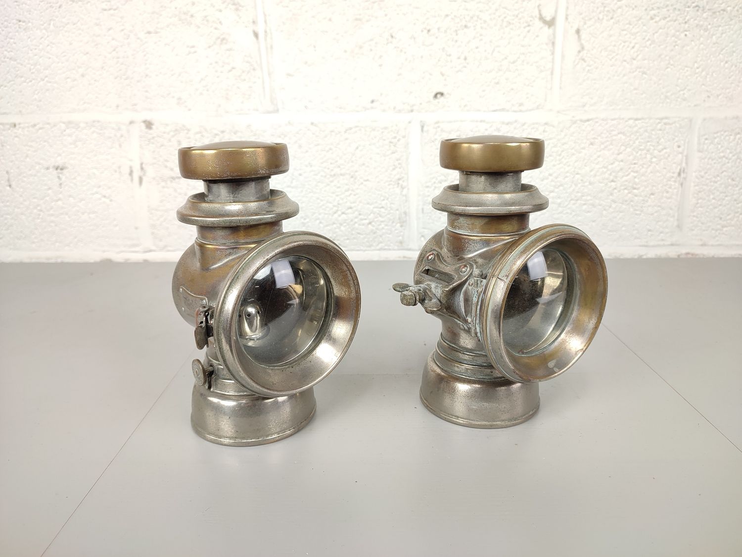 Pair of antique car lamps Lucas F146