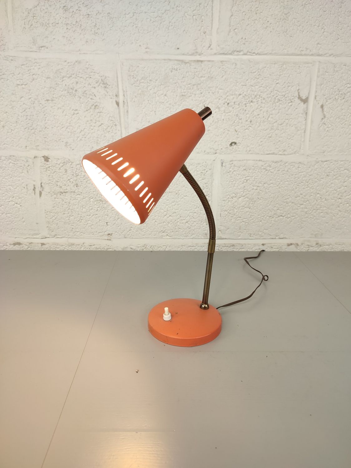 Vintage desklamp brown/orange