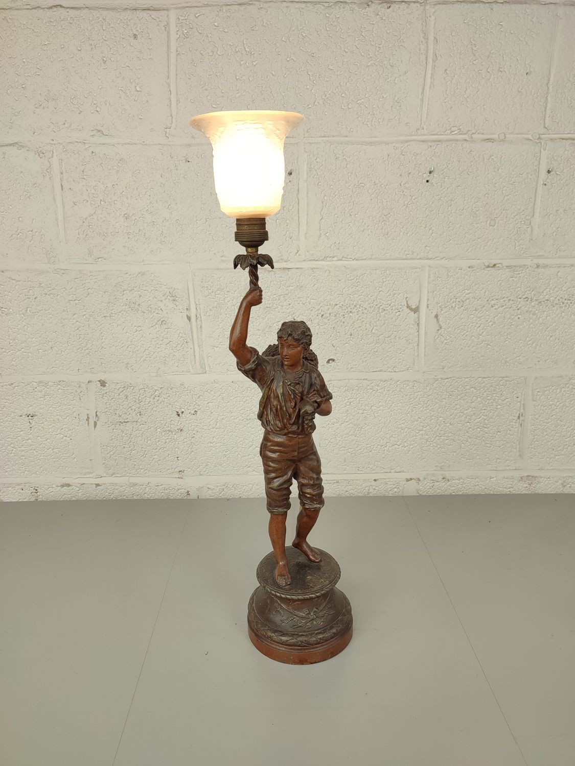 Spelter statue table lamp