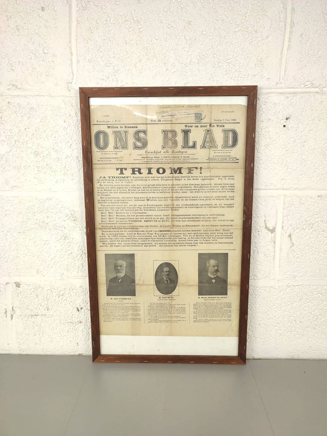 Large poster &#39;Ons blad&#39; 1904