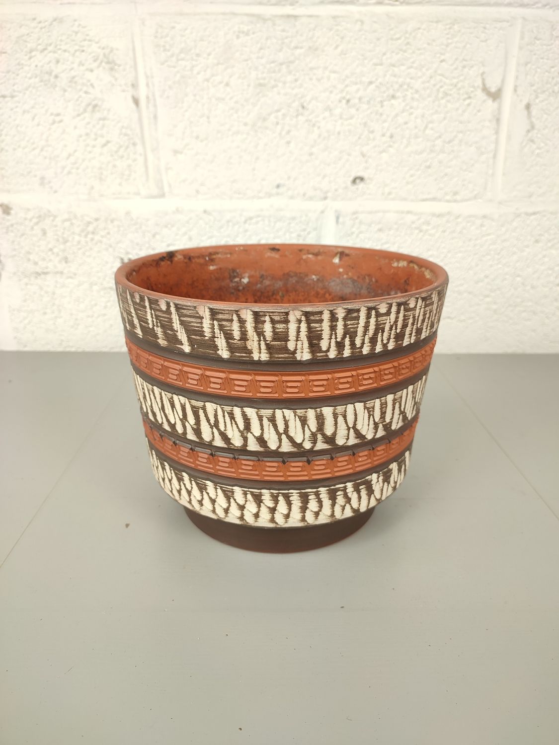 Vintage terracotta flowerpot
