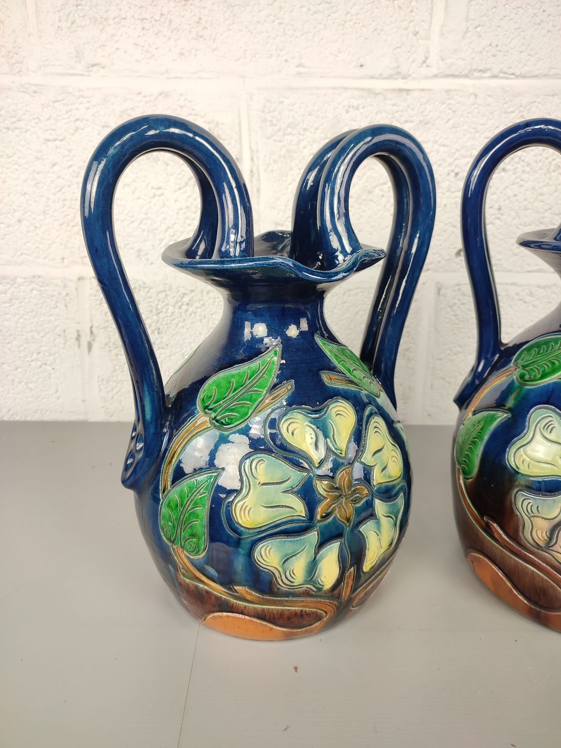 Pair of vases in Flemish earthenware 41cm