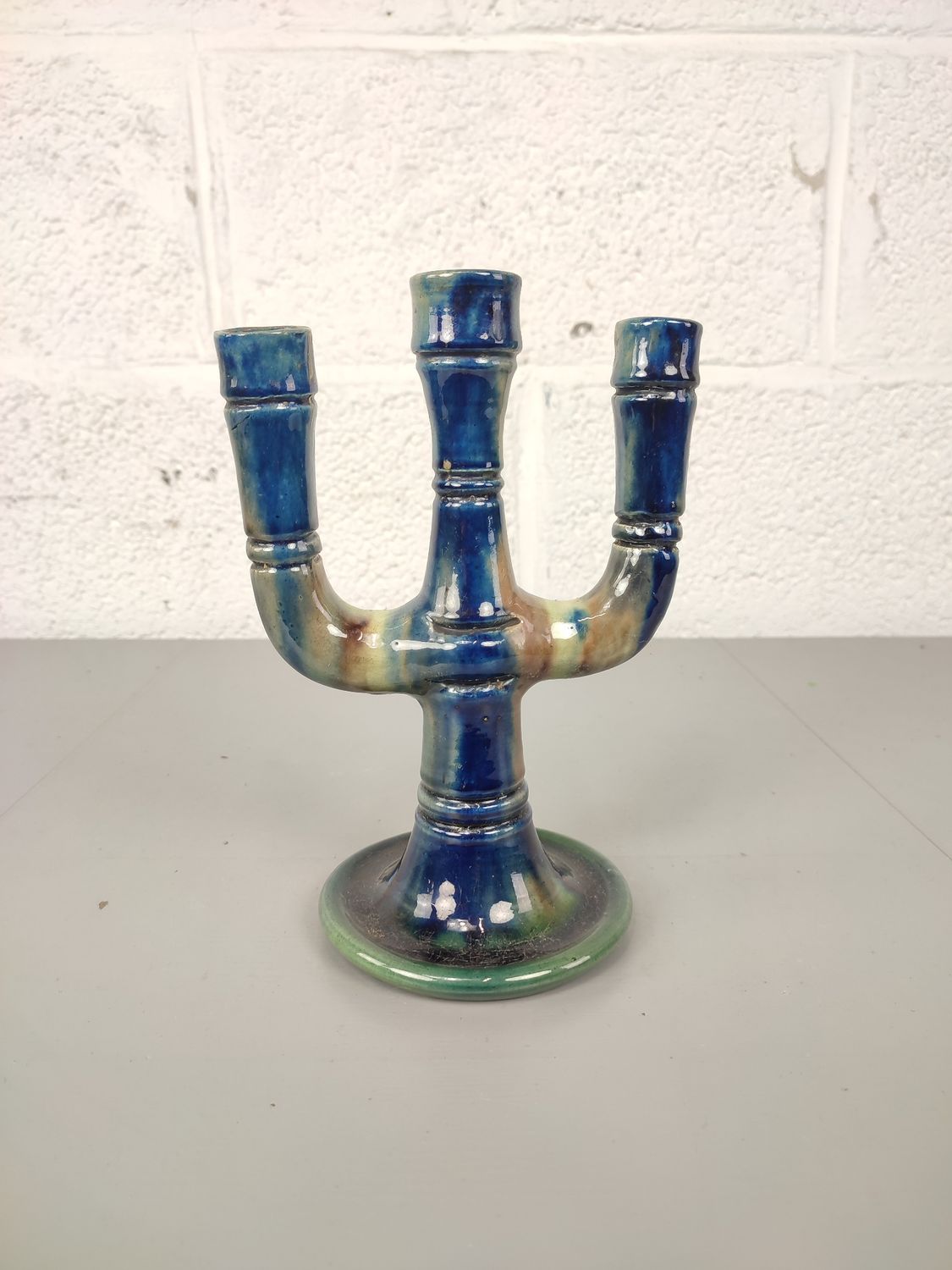 Candlestick in Flemish earthenware