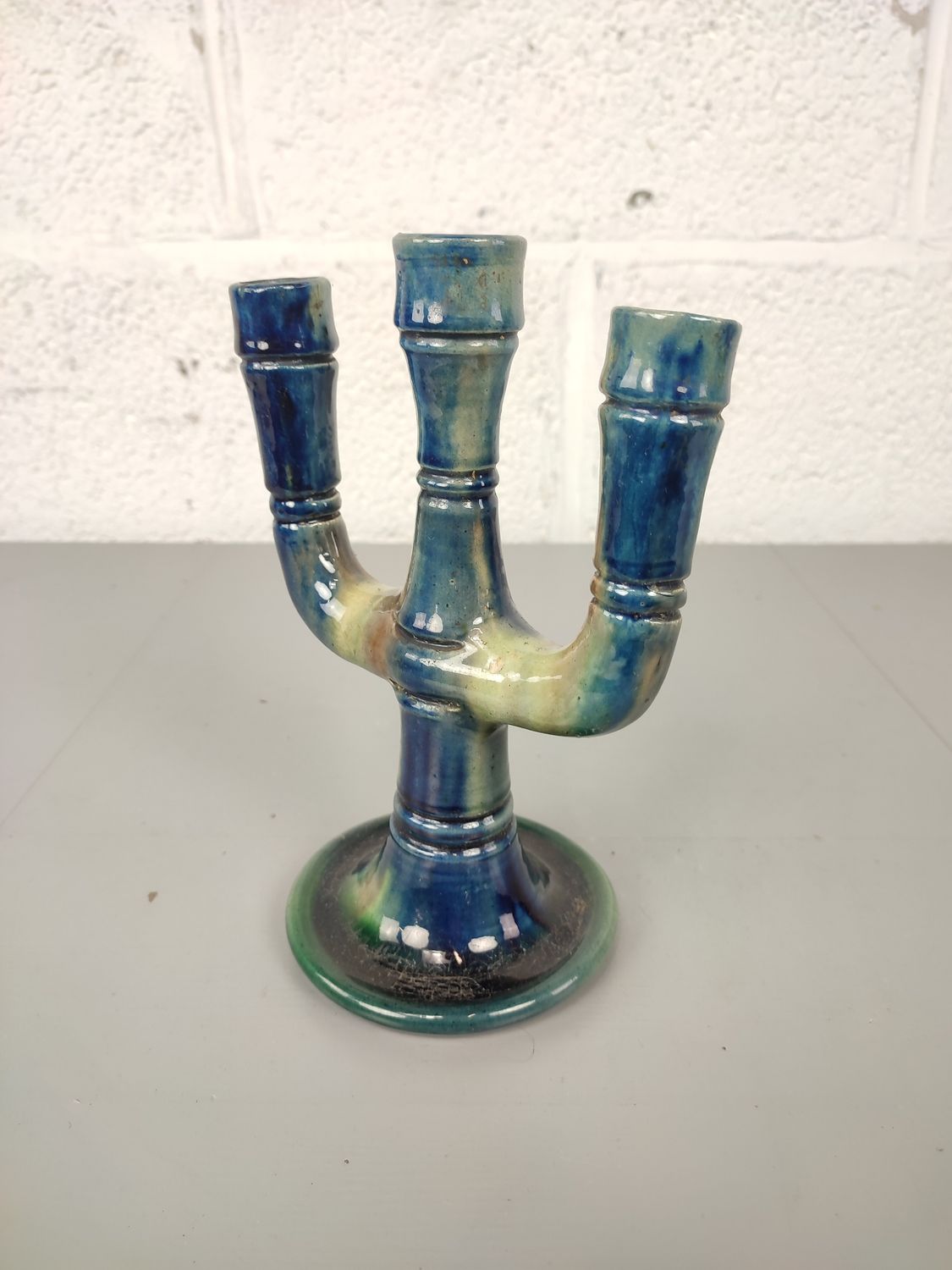 Candlestick in Flemish earthenware