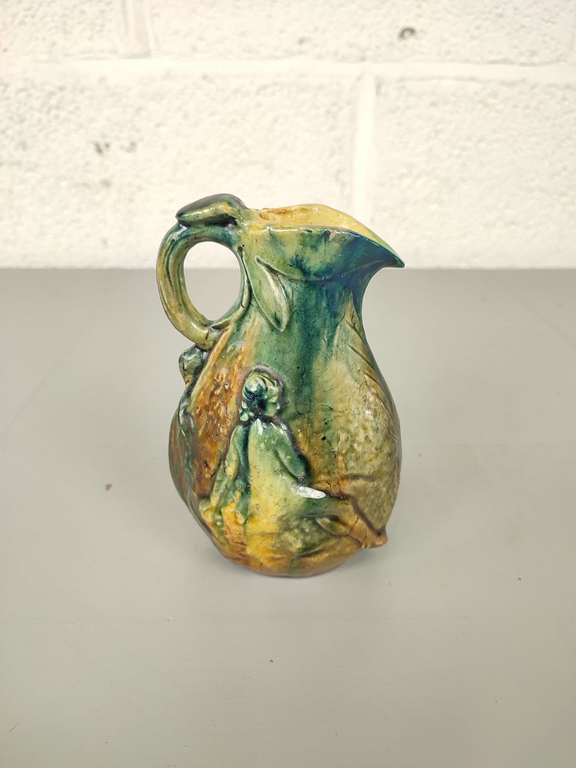 Art nouveau jug in Flemish earthenware