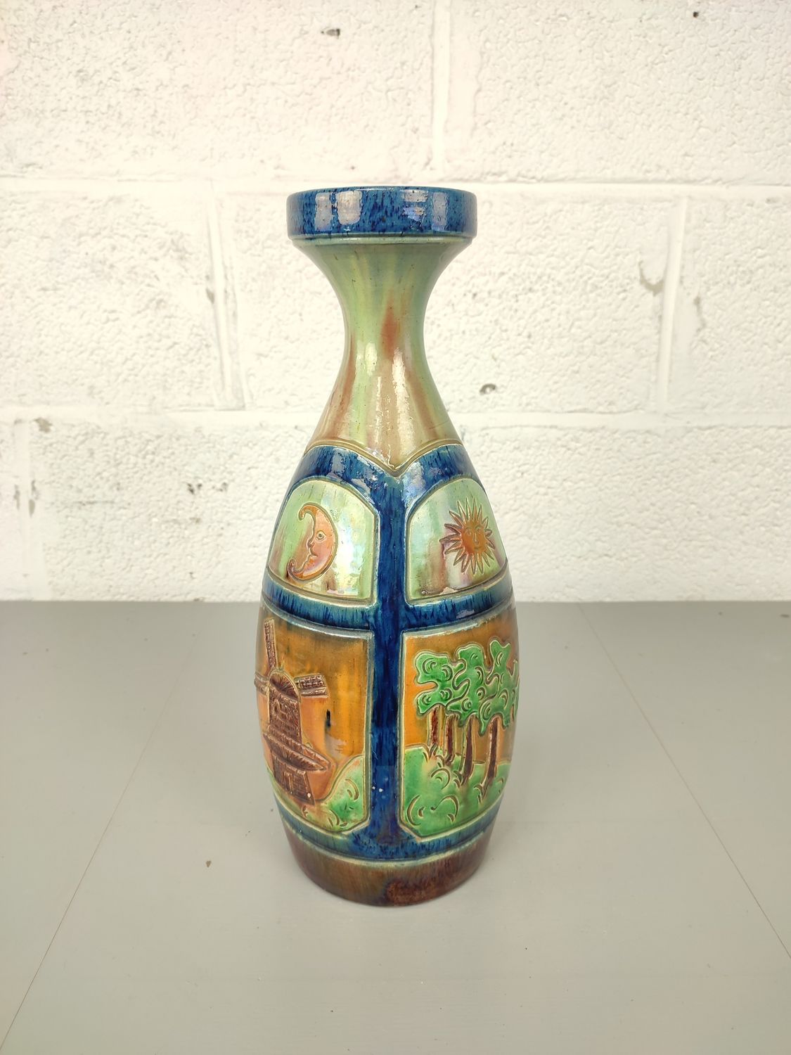 Flemish earthenware vase 43cm