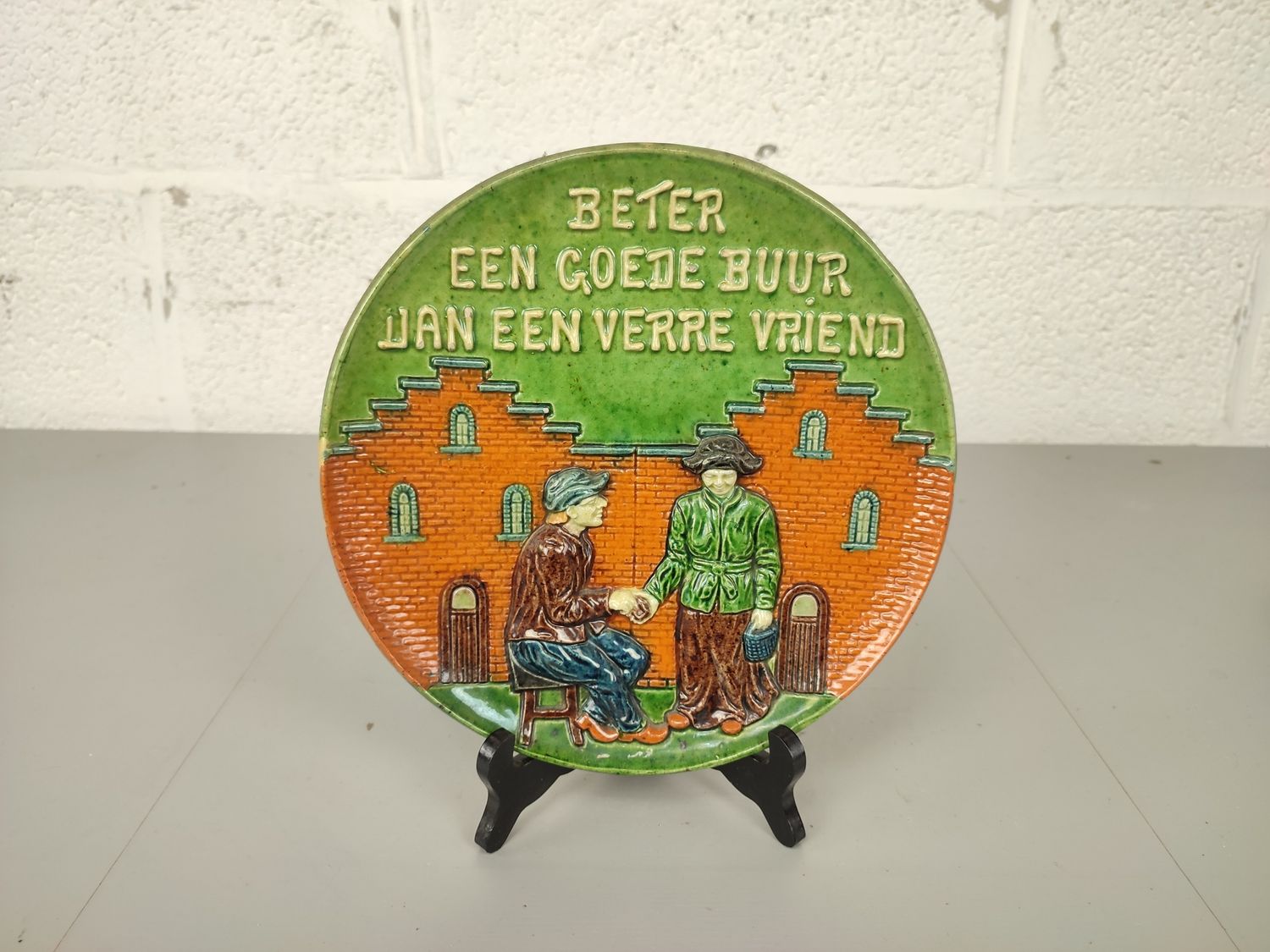 Flemish earthenware with saying