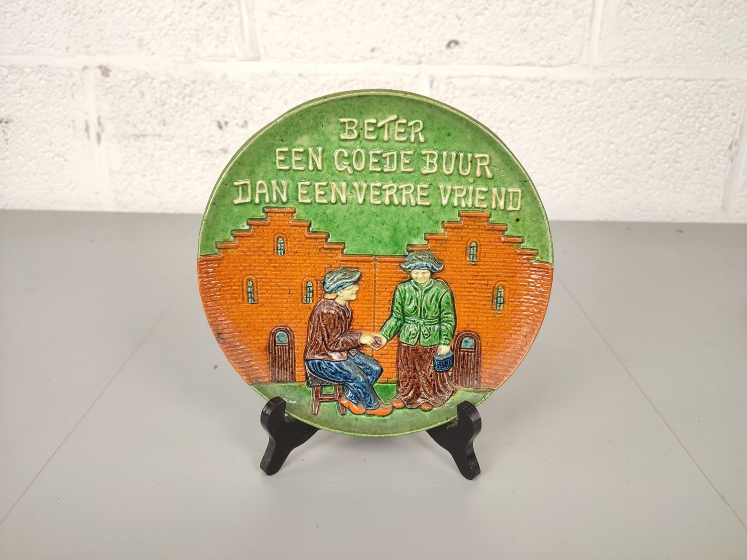 Flemish earthenware with saying