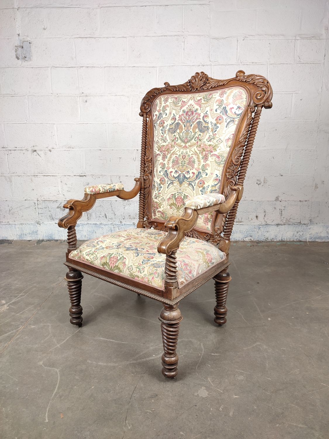 Very large antique armchair / throne