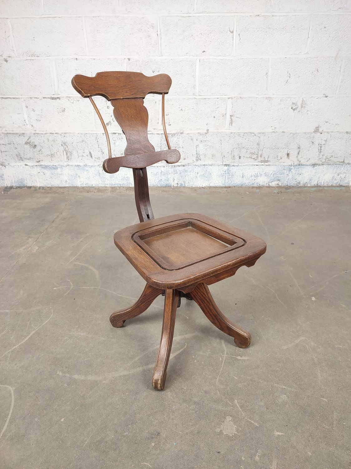 Antique wooden desk chair