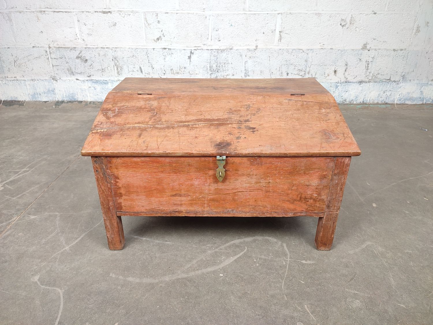 Old wooden blanket chest from India