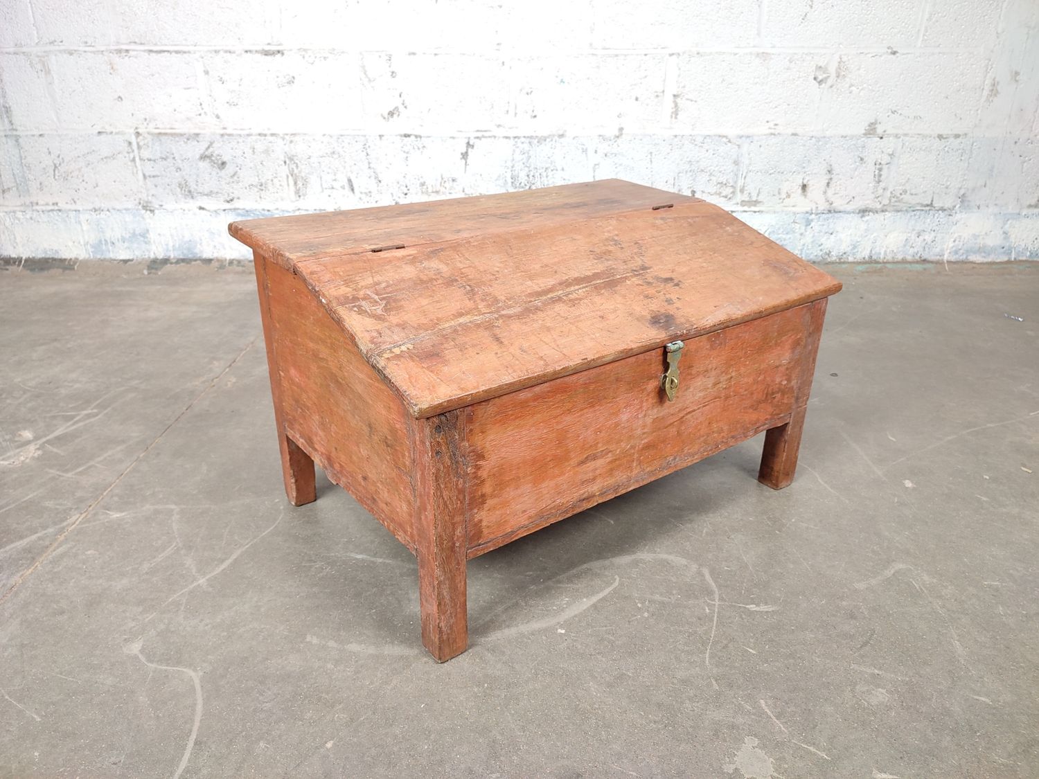 Old wooden blanket chest from India