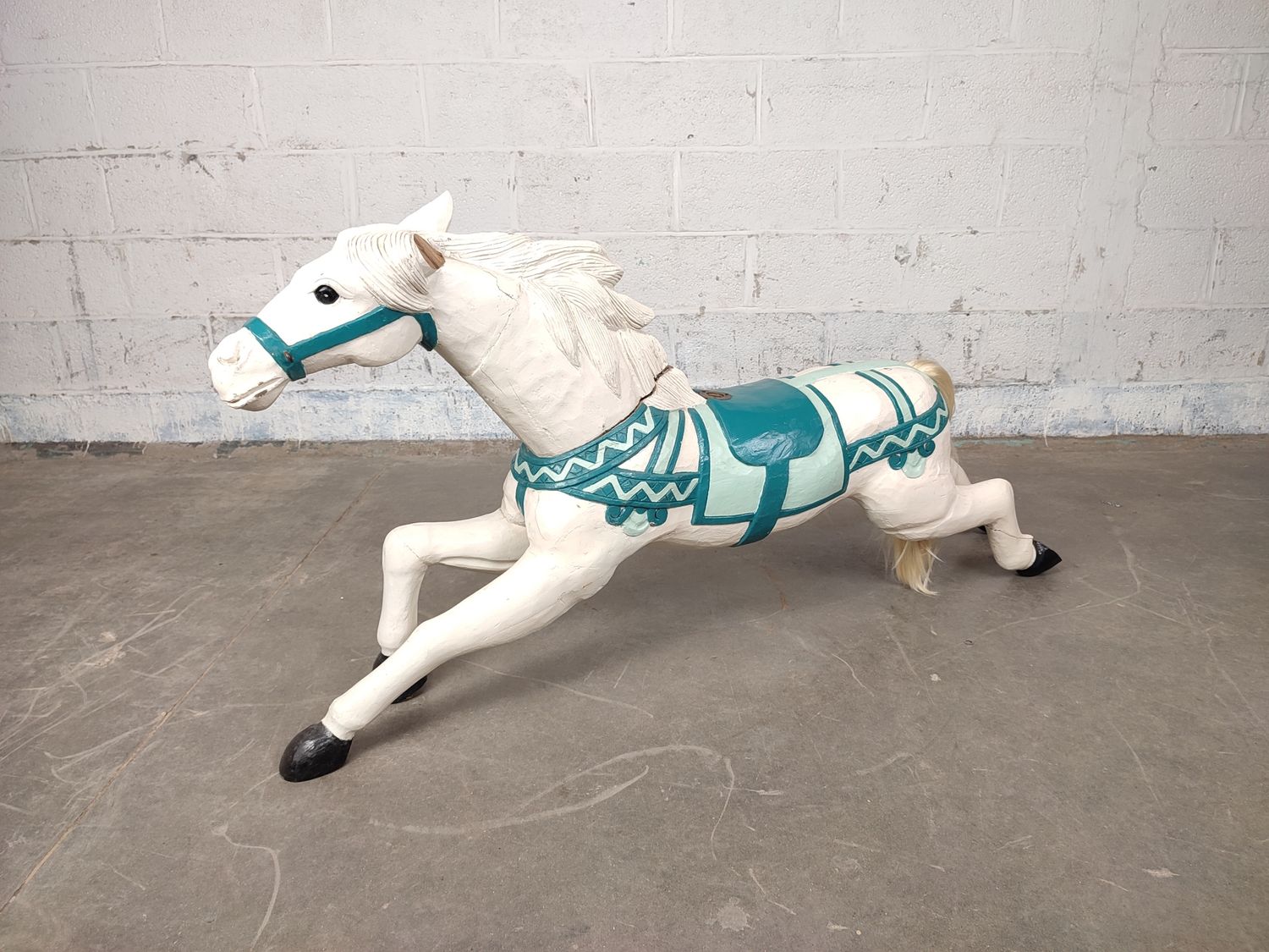 Large antique wooden carousel horse