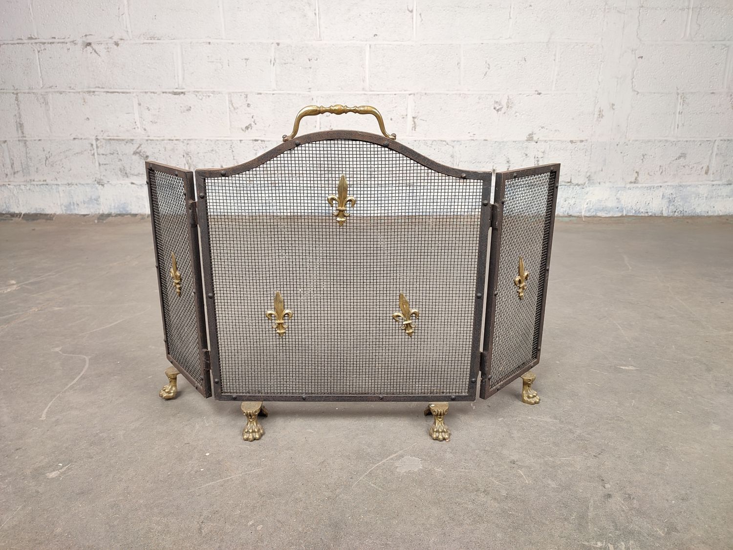 Iron fireplace screen