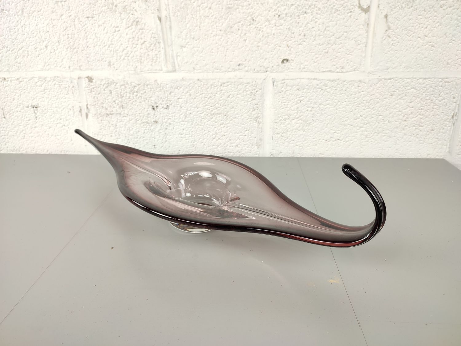 Vintage elongated glass bowl