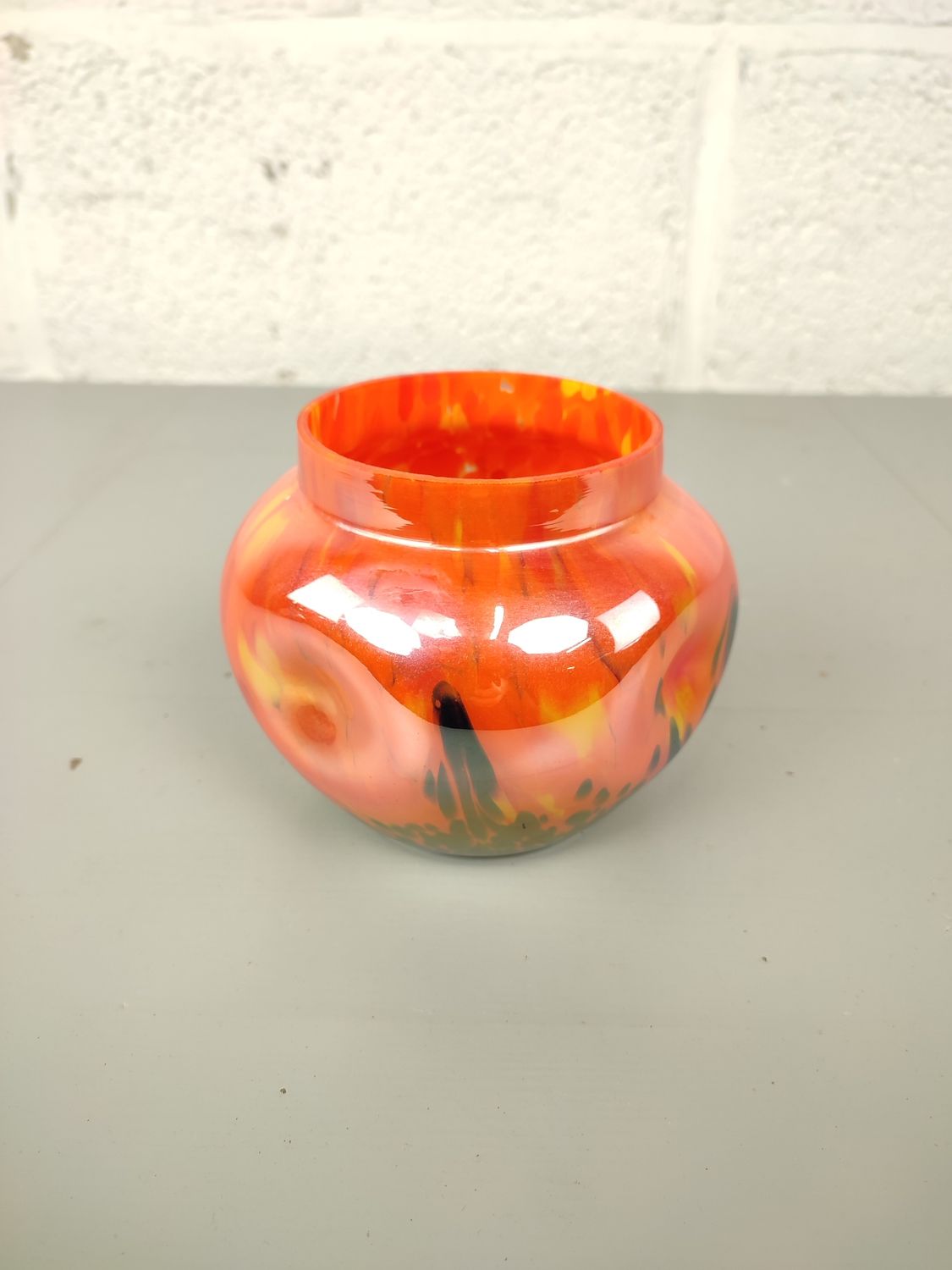 Antique iridescent glass vase