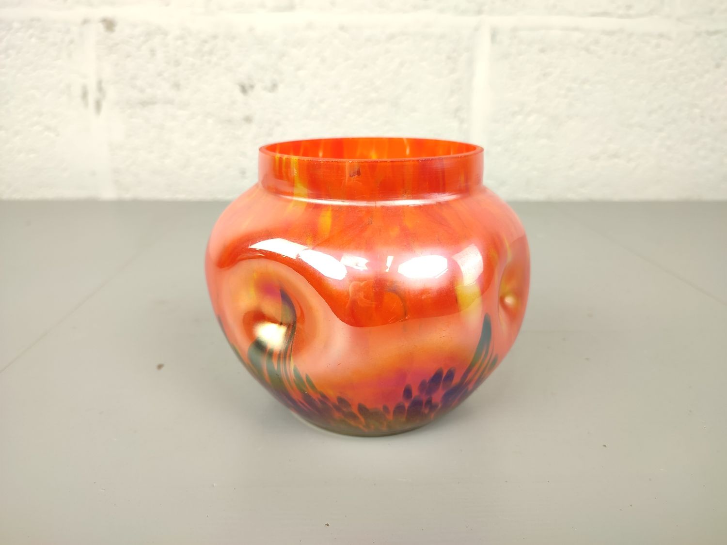 Antique iridescent glass vase
