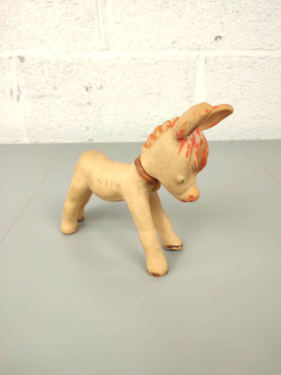 Old rubber donkey toy