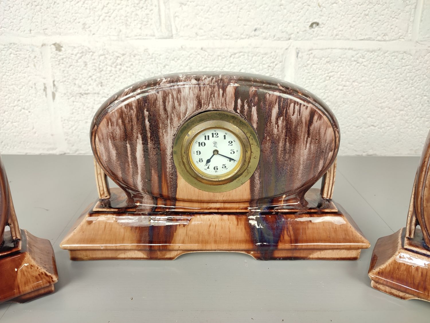 Porcelain art deco clock