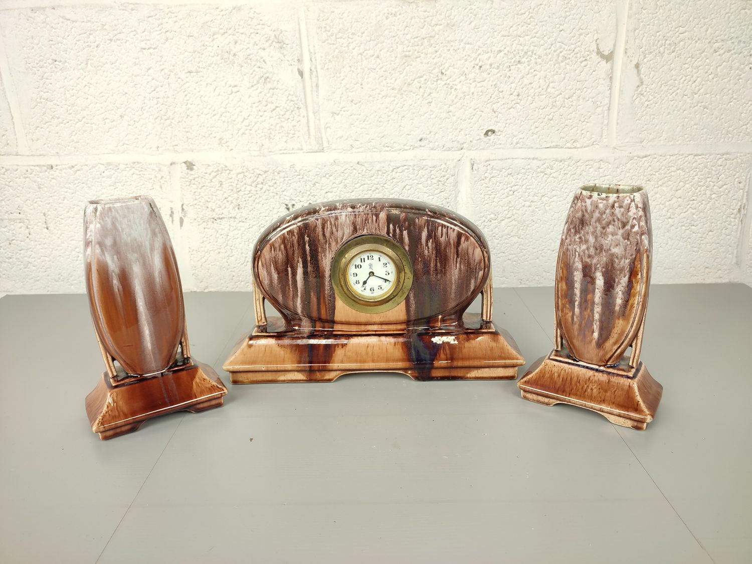 Porcelain art deco clock