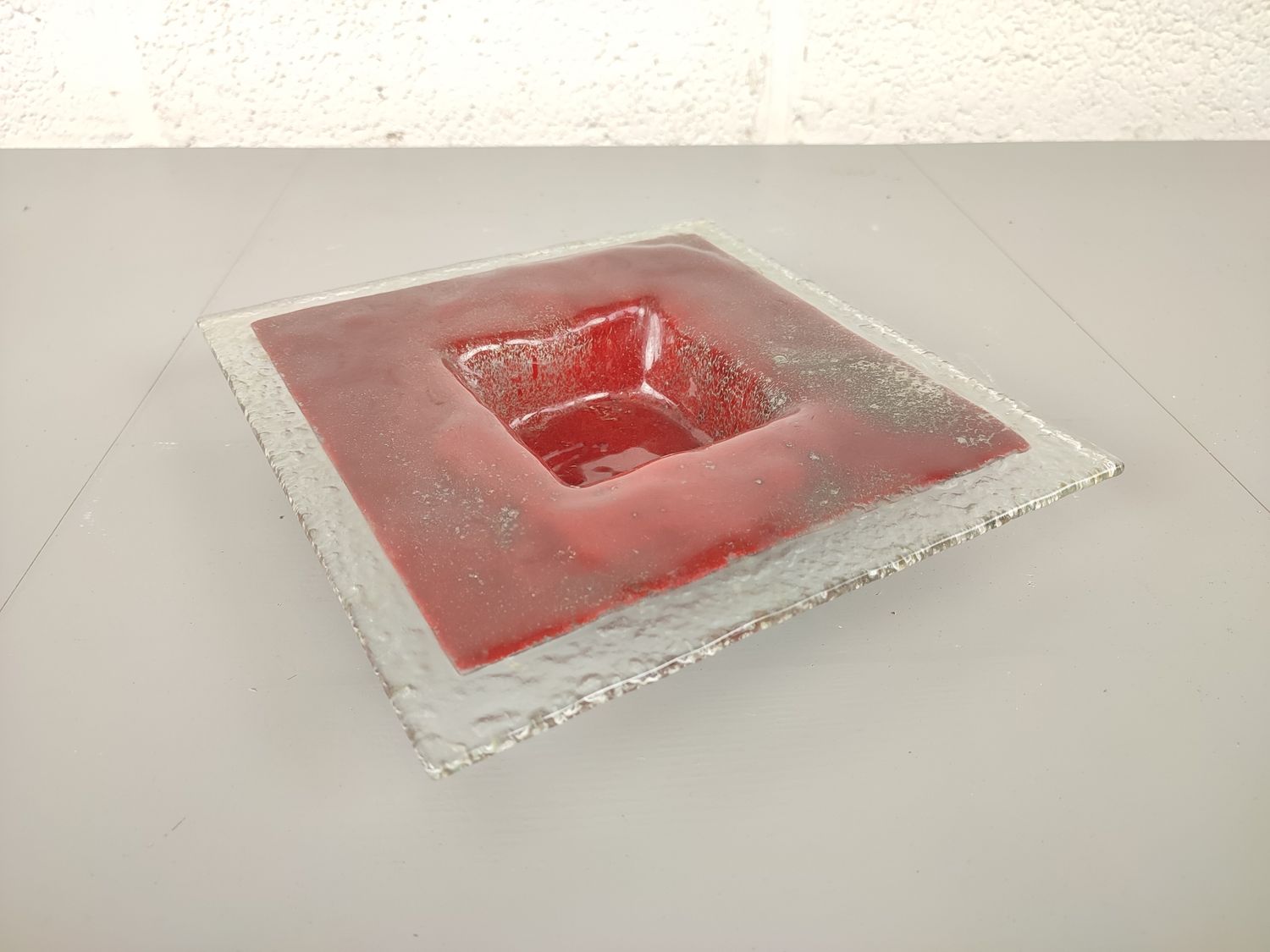 Vintage square glass bowl