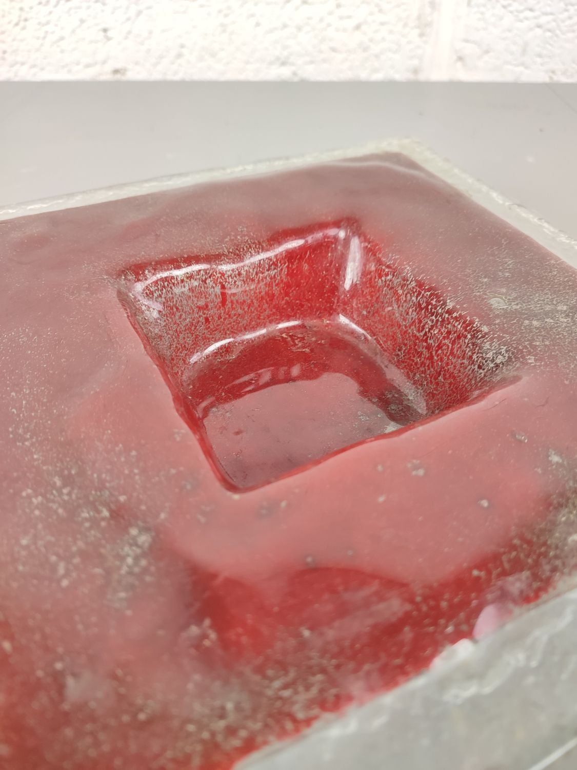 Vintage square glass bowl