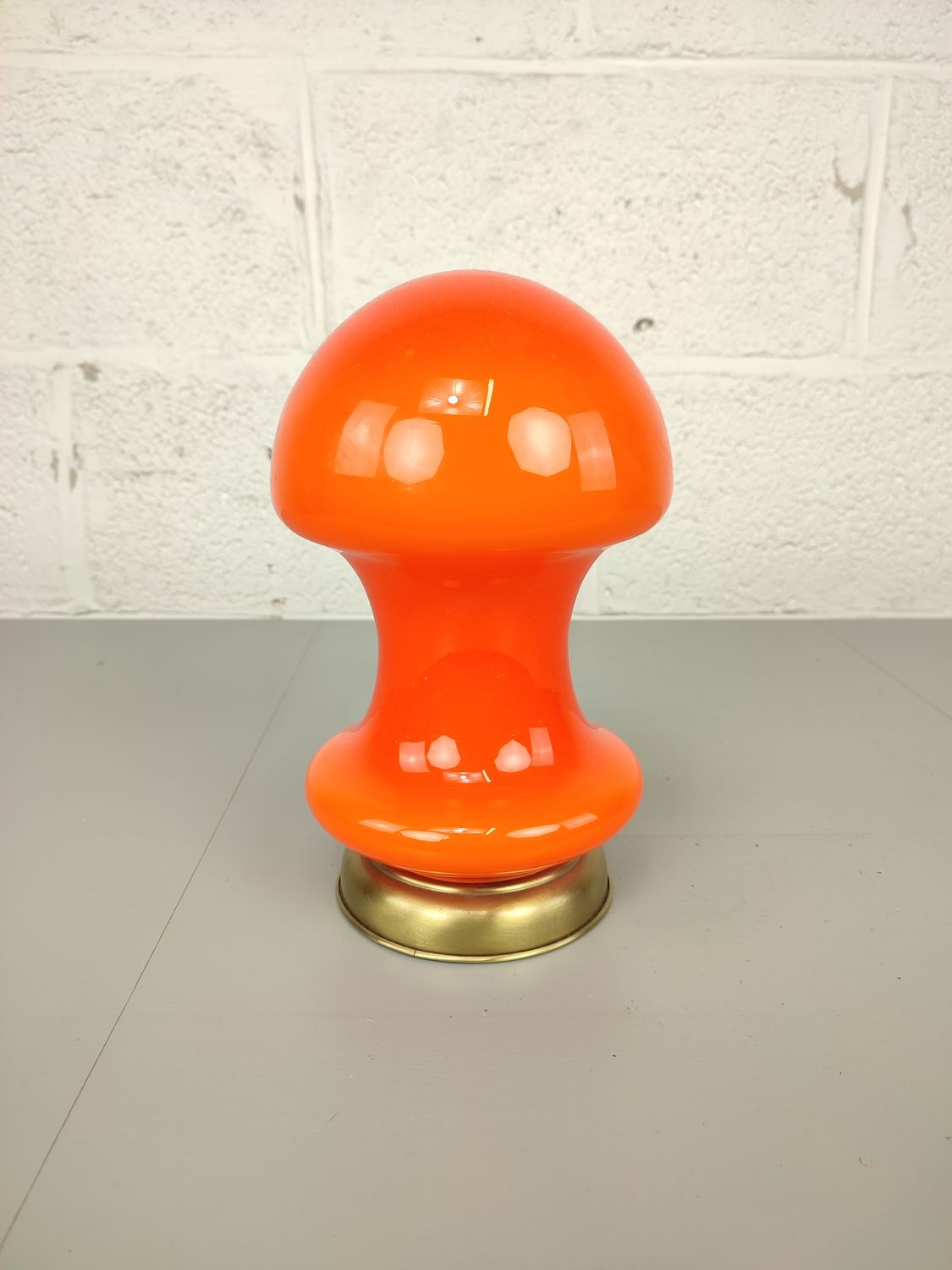 Vintage orange glass table lamp
