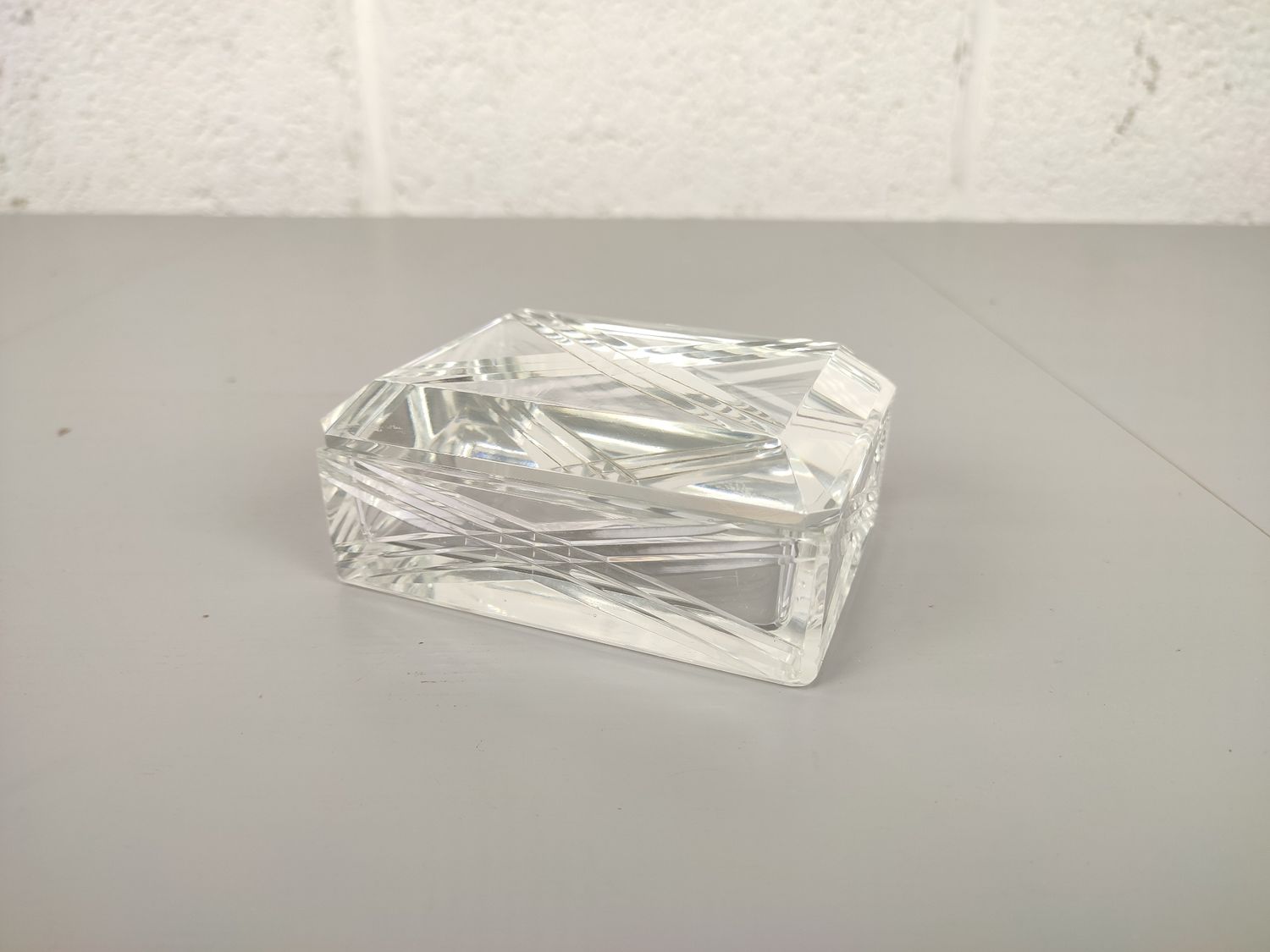 Crystal cigarette box by Val Saint Lambert