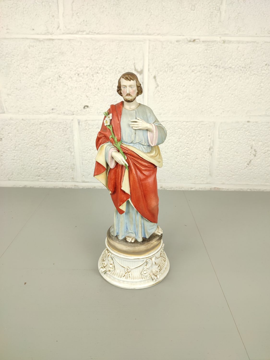 Antique biscuit statue of St. Joseph