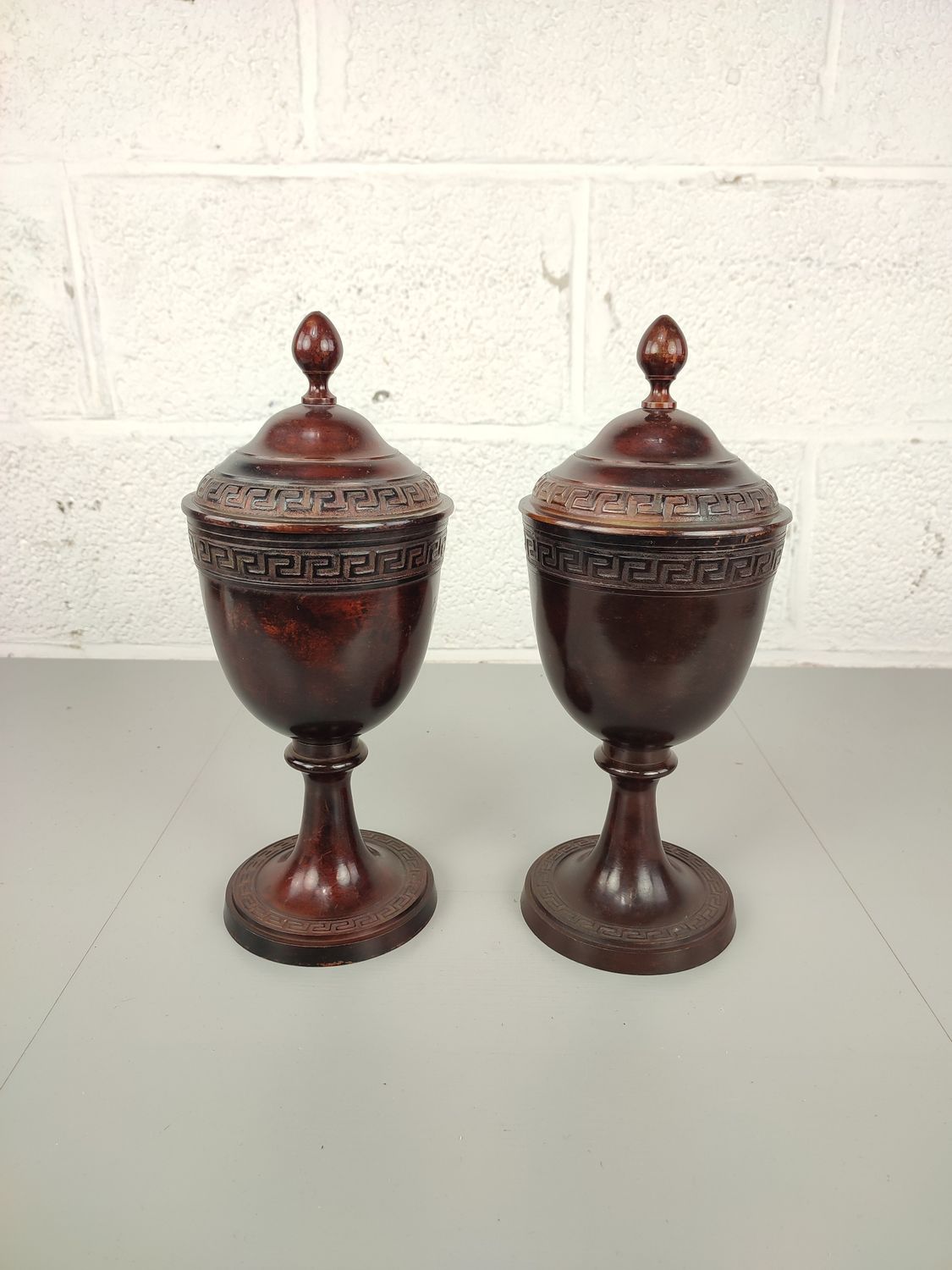 Pair of antique bronze vases