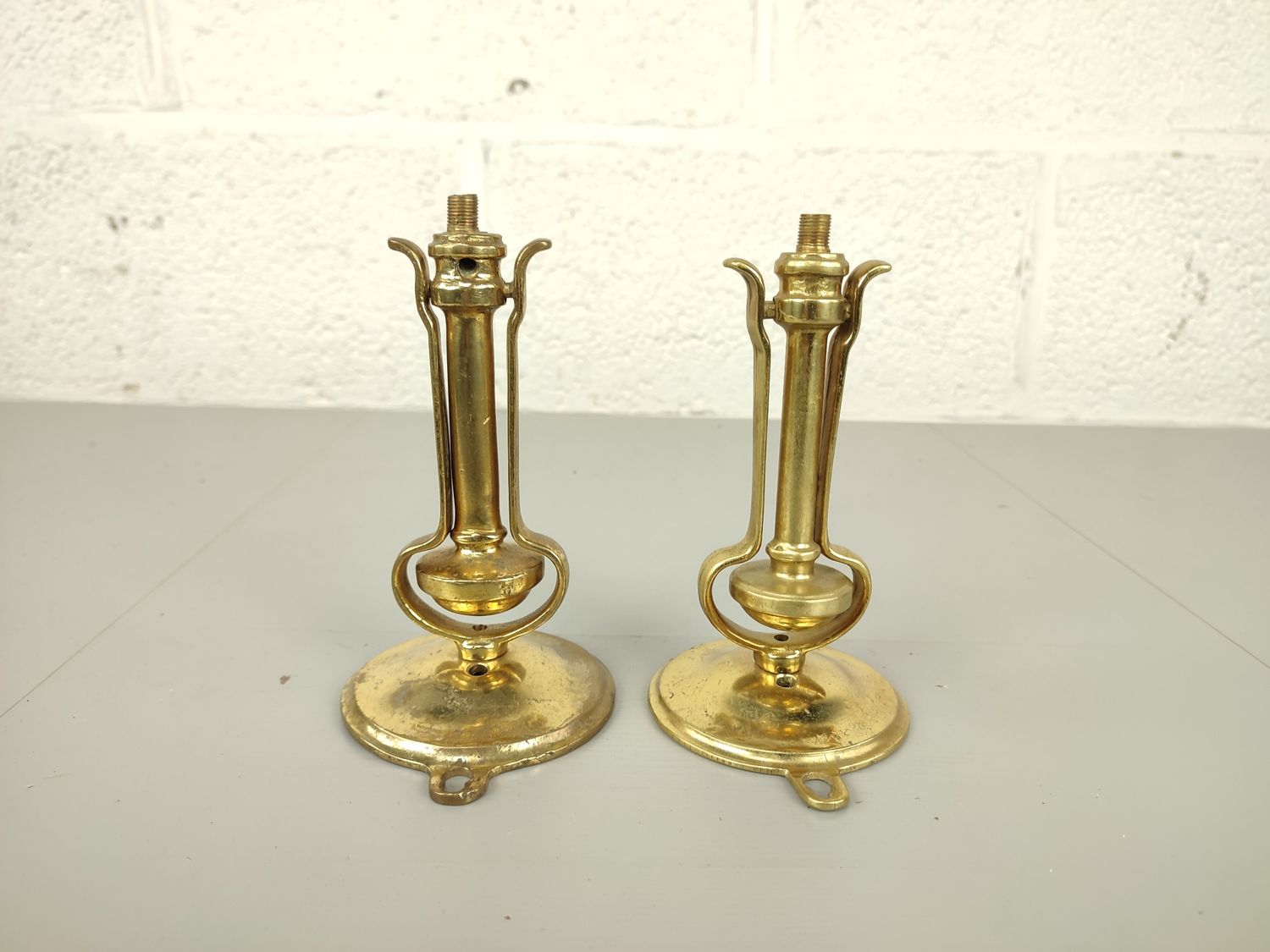2 antique ship&#39;s lamp feet