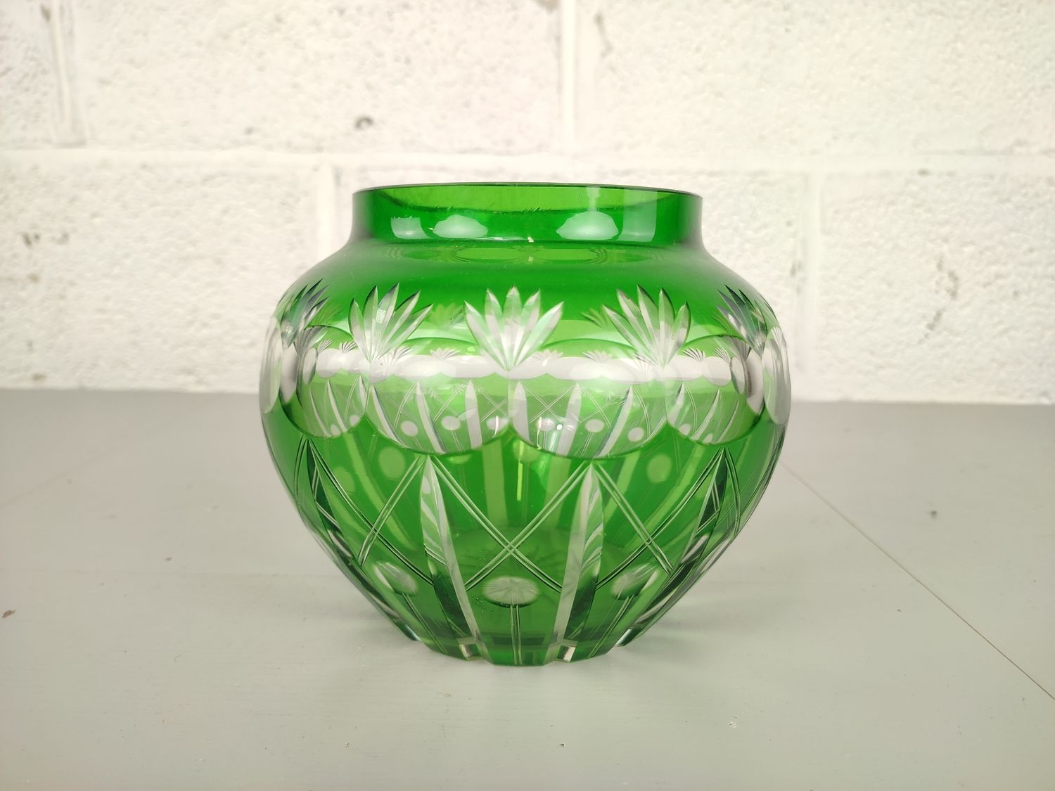Green crystal vase 