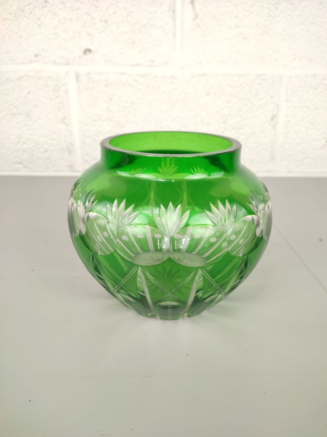 Green crystal vase 