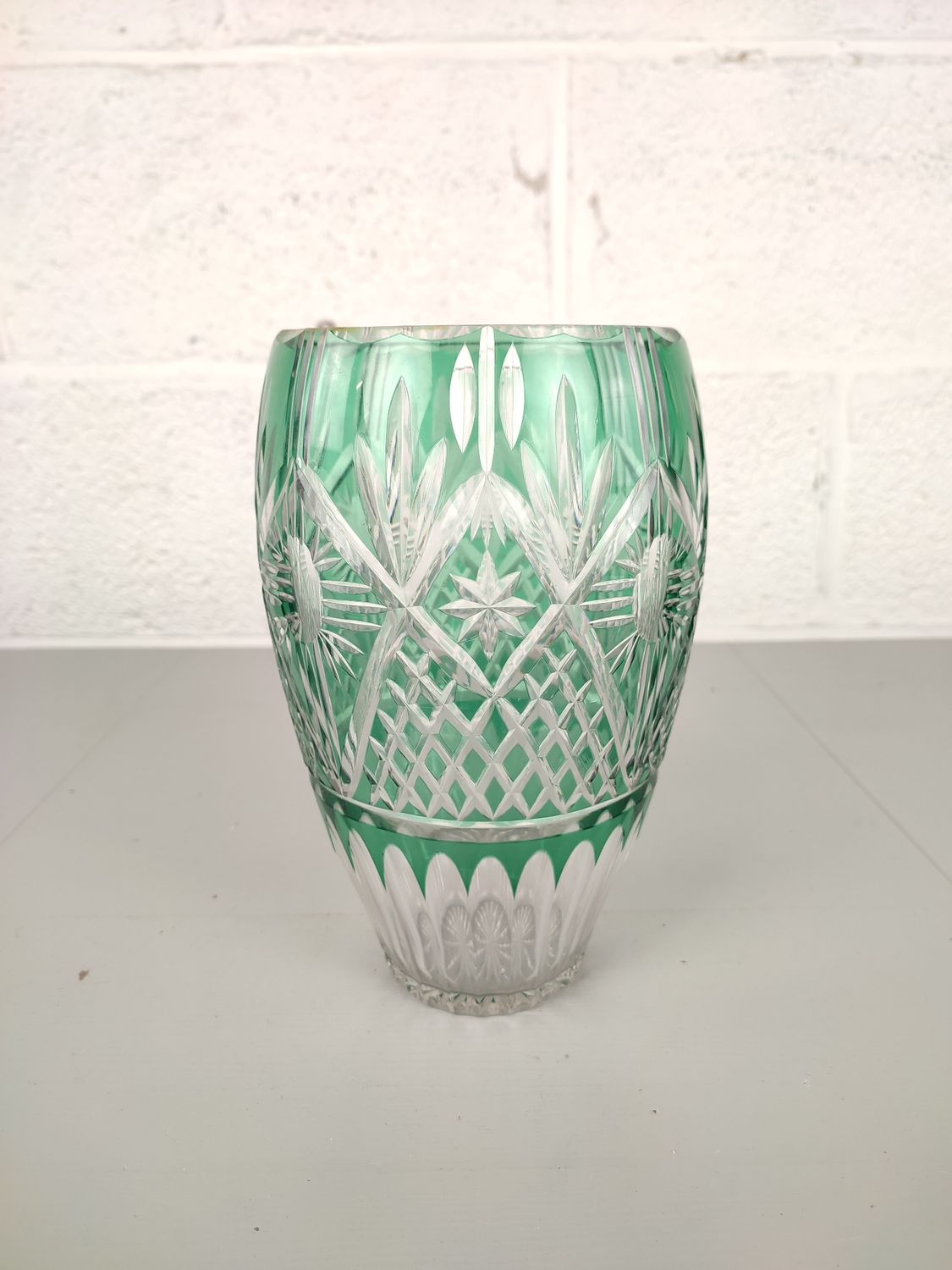 Green crystal vase 