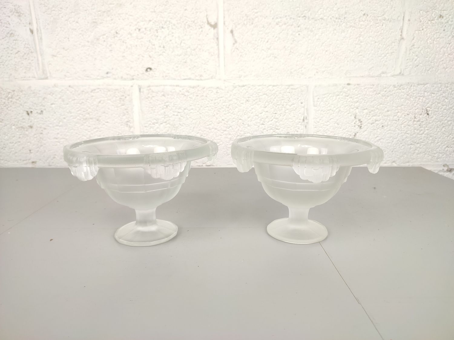Pair of art deco Cristallin coupes
