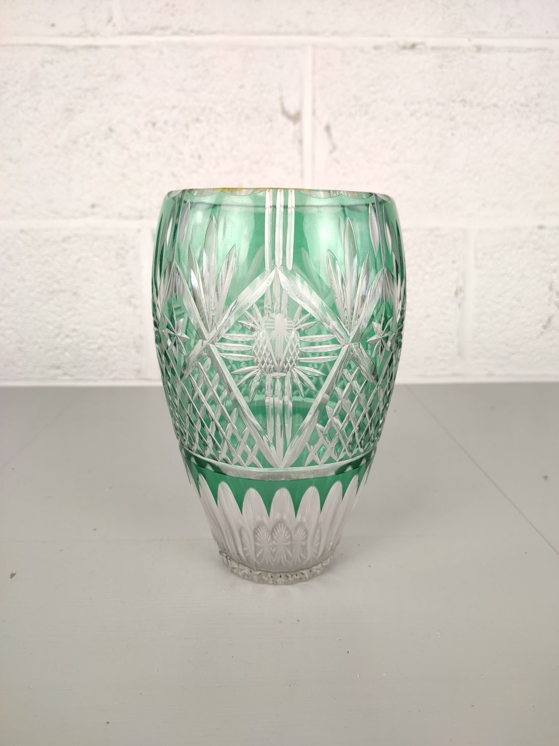 Green crystal vase 