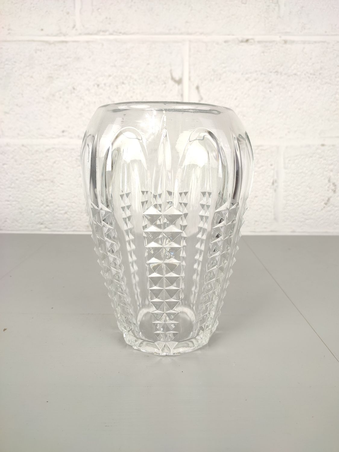 Large pressed glass vase Walther