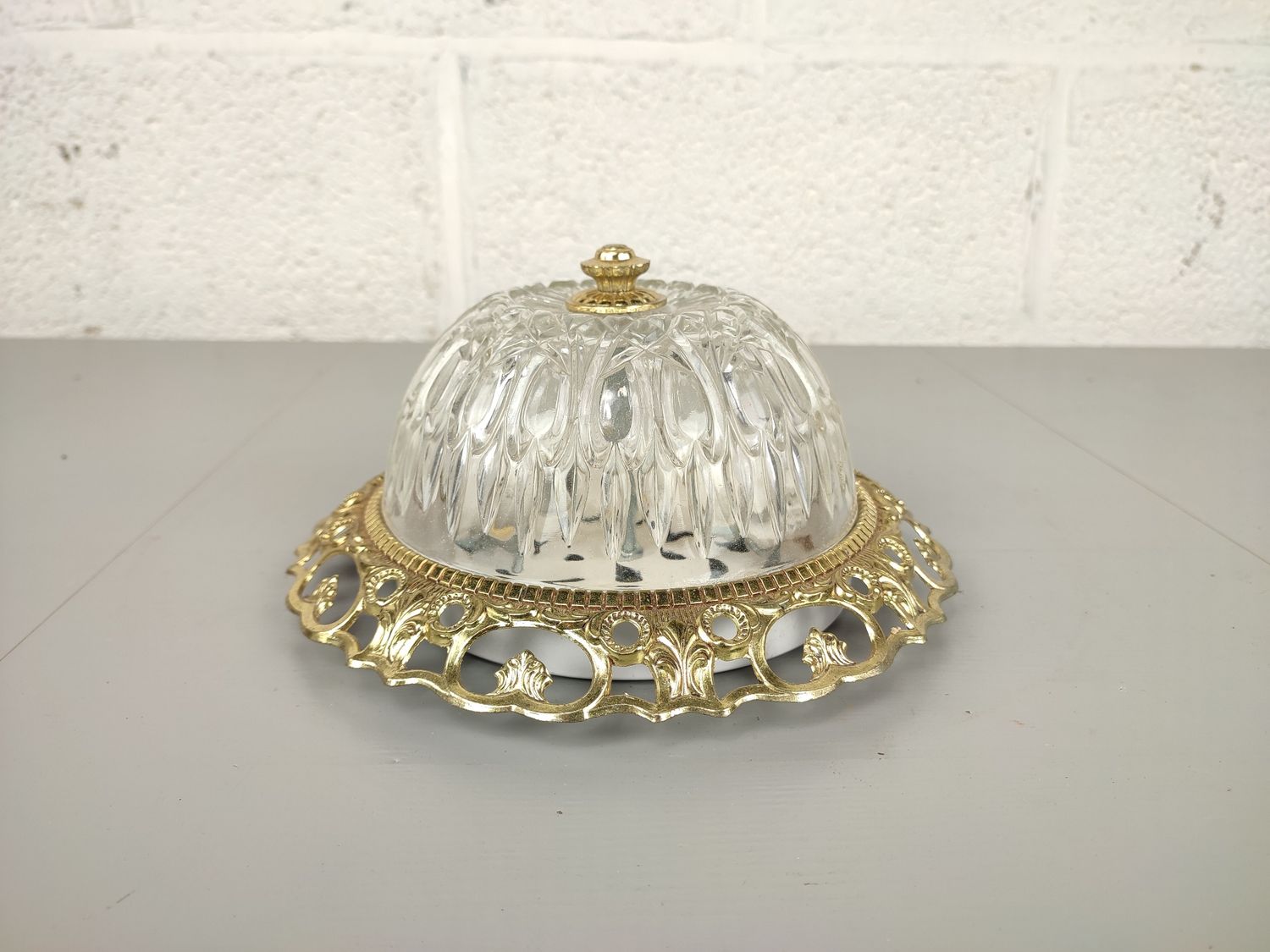 Brass &amp; glass ceiling light