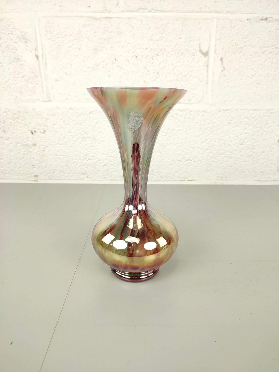 Antique iridescent Kralik millefiori vase
