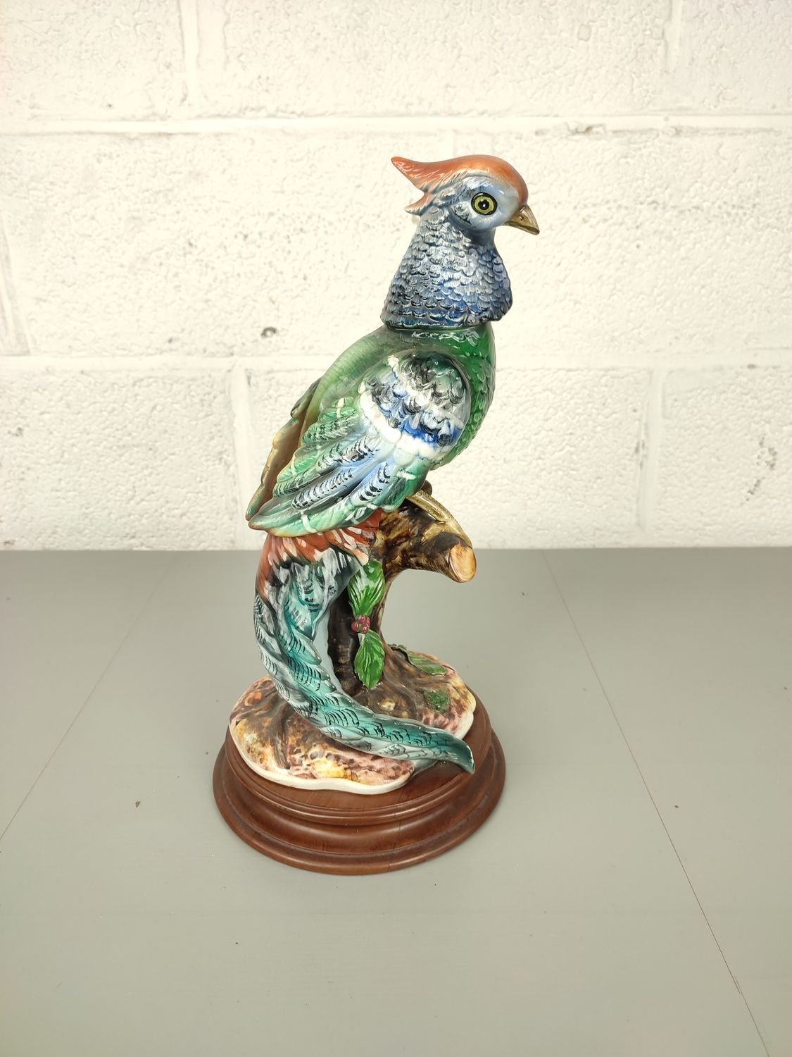 Porcelain statue of a pheasant