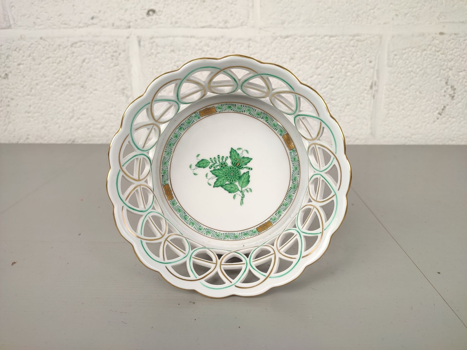 Old porcelain basket by Herend, Hungary