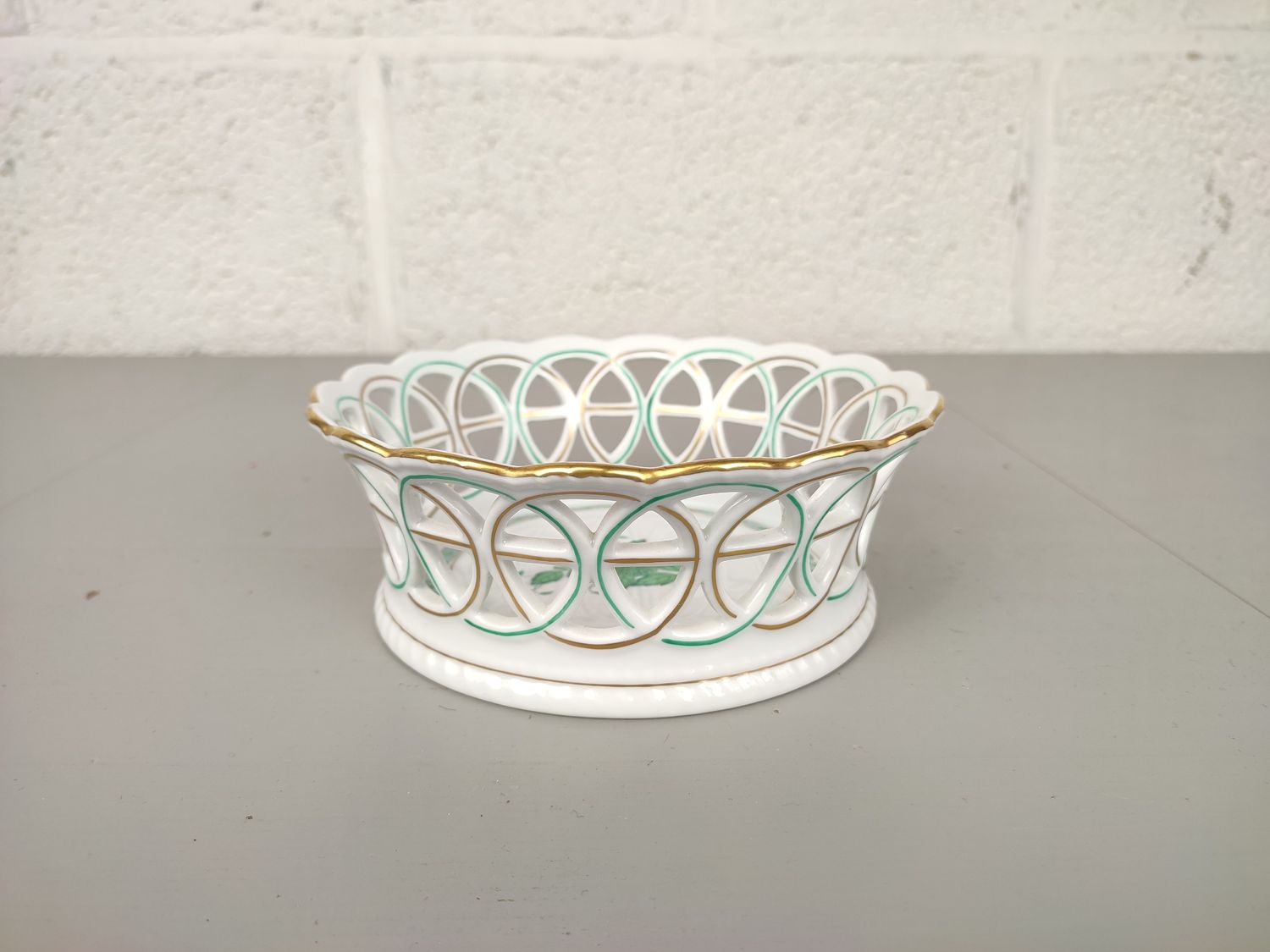 Old porcelain basket by Herend, Hungary
