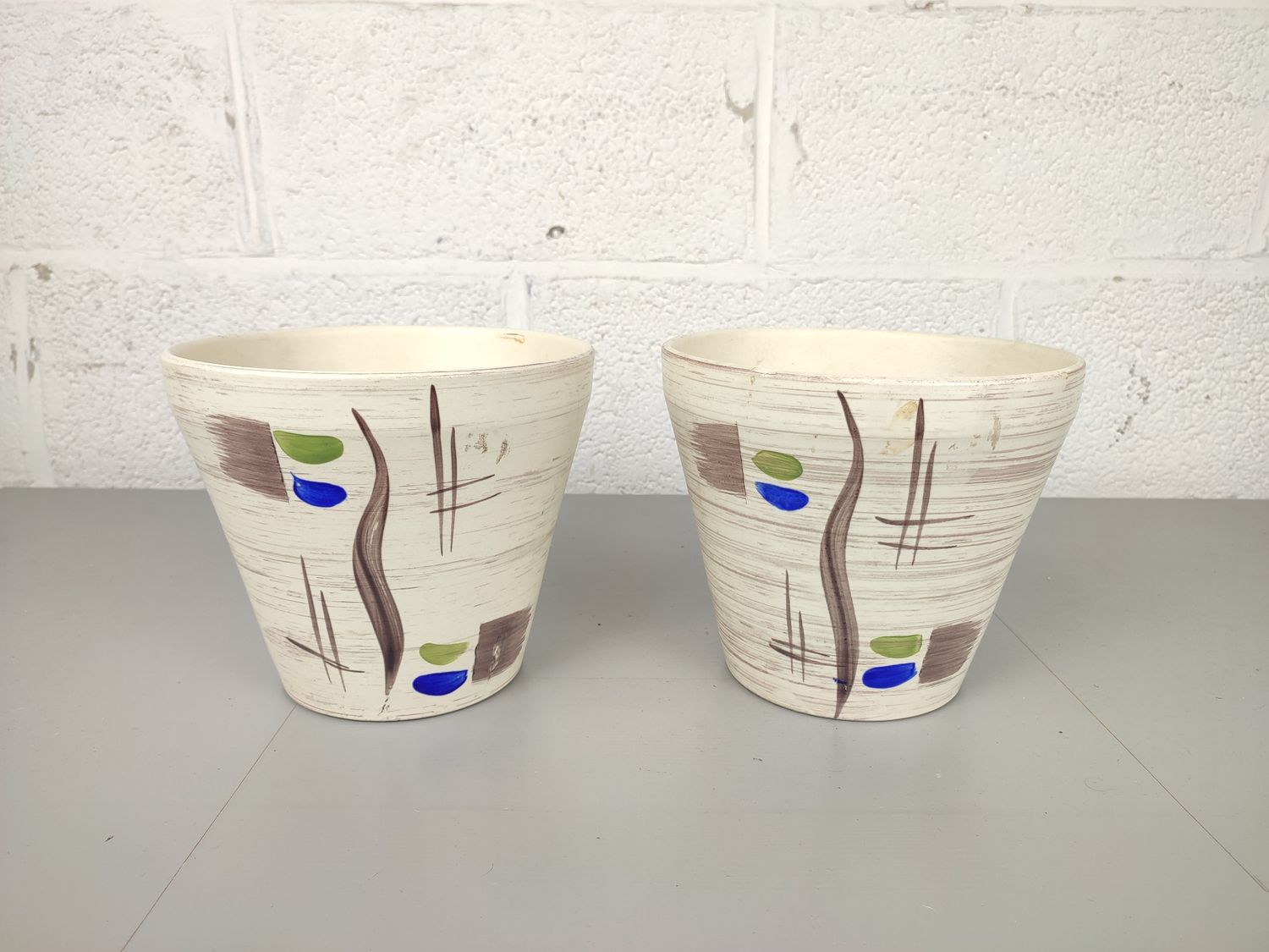 Pair of vintage flower pots