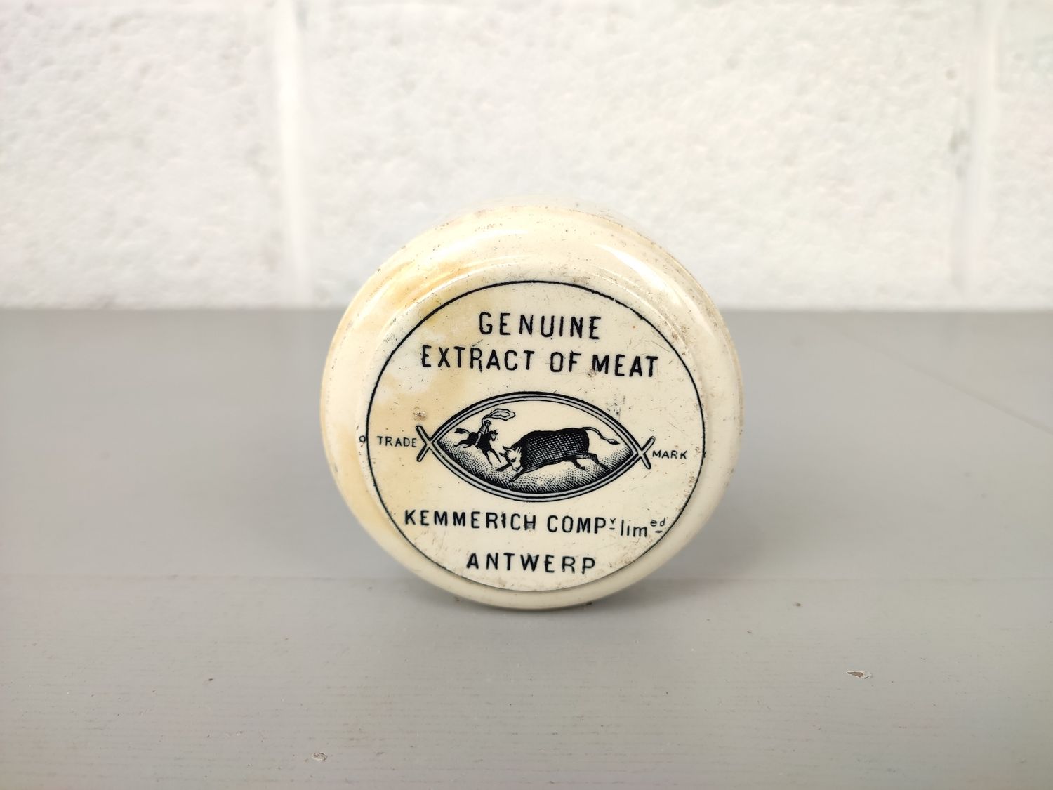 Antique porcelain Kemmerich Corp bottle cap