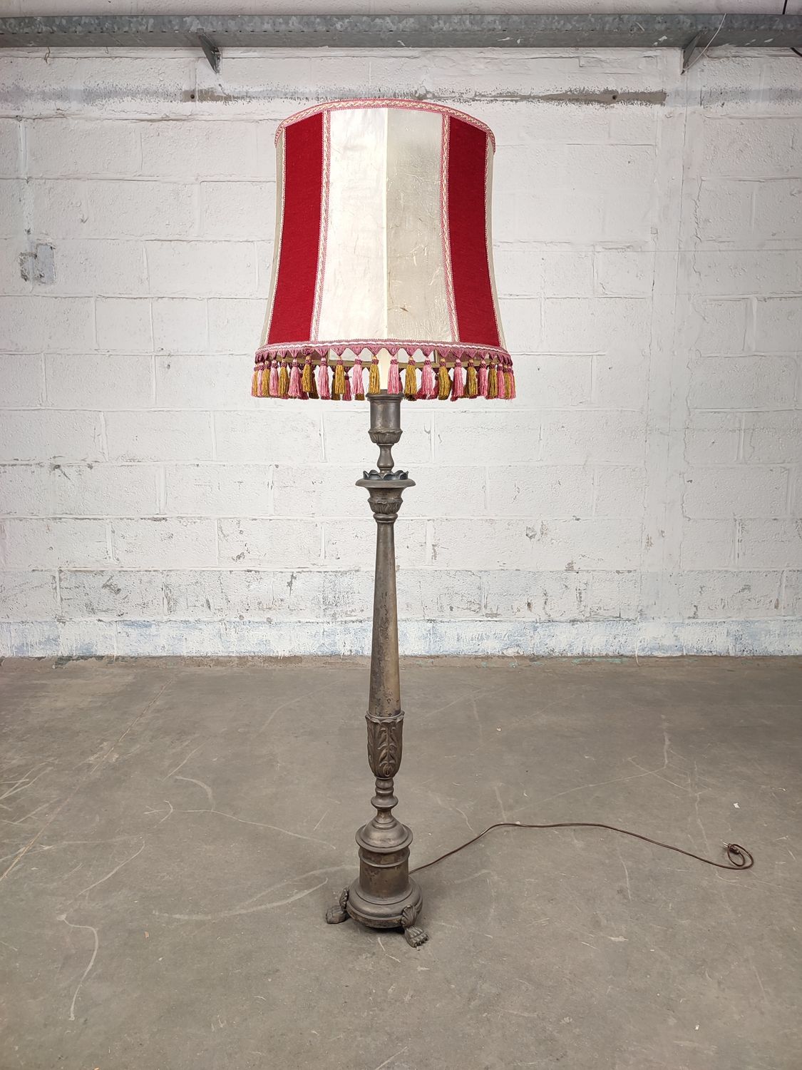 Antique silver plated floor lamp