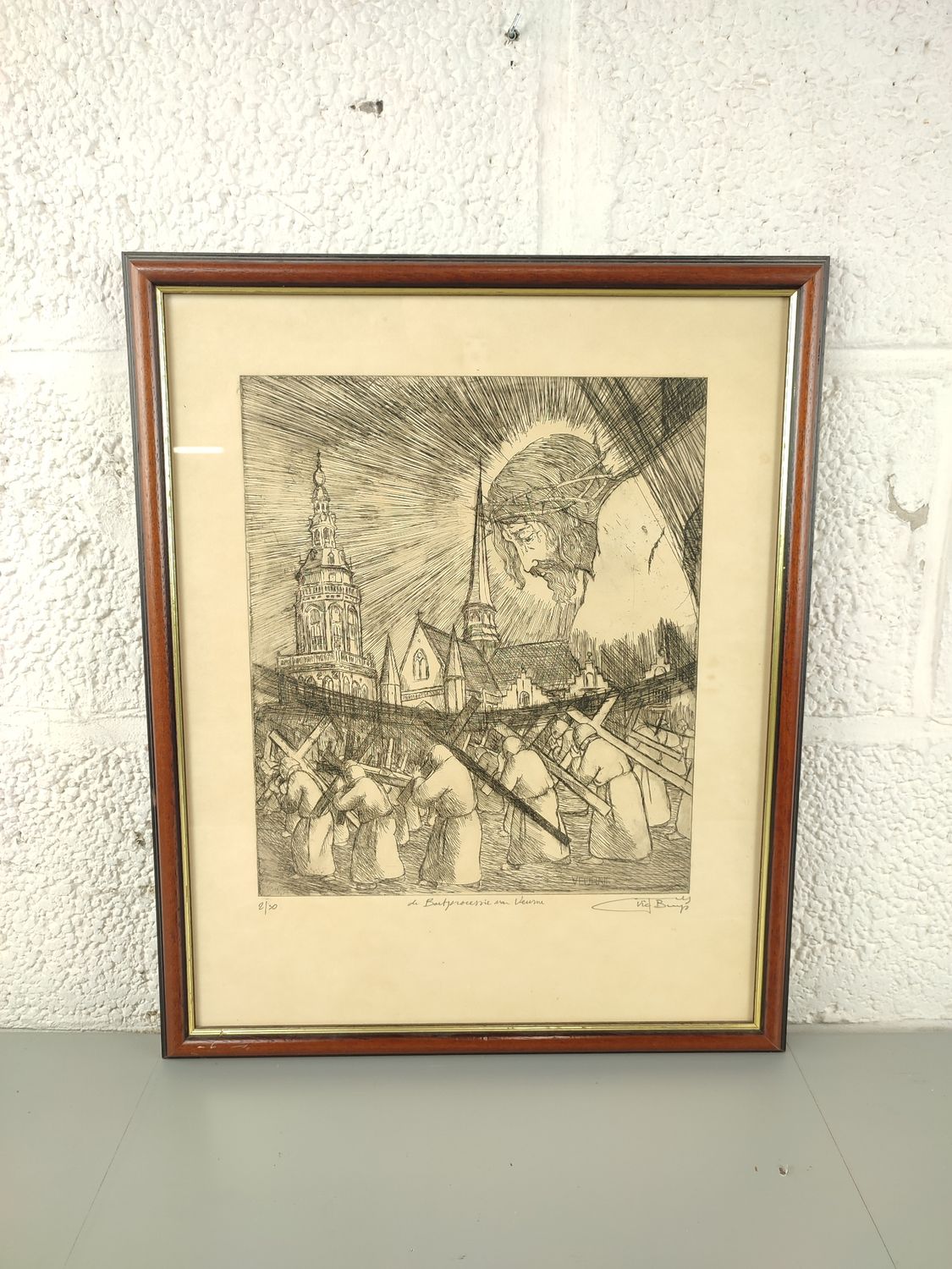 Vic Buys - Etching - Penitential procession Veurne