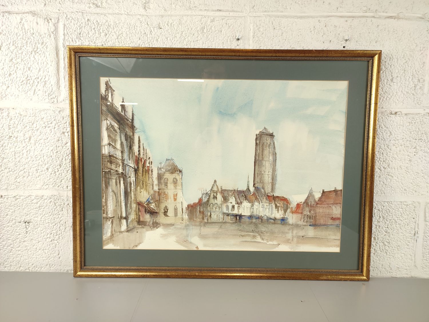 Not signed - watercolour - Veurne markt